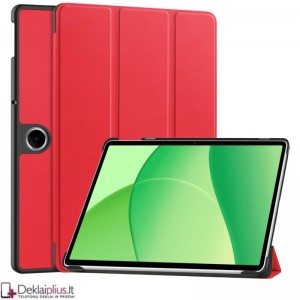 Dirbtinės odos atverčiamas dėklas - raudonas (Oneplus Pad Lite)